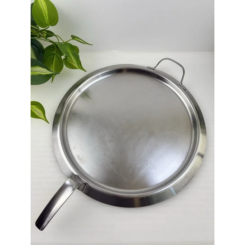 Grand Griddle Round 13” Stainless Steel Belgium Belgique Vtg Pancake Grill Pan